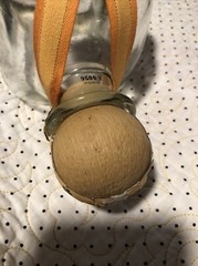 Vintage, Peach Nalewka Babuni Empty Wine Bottle 750 ml, w/Decorative Wood Cap
