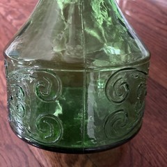 Vintage 44&Prime; Tall MCM Italy Green Glass Chianti Wine Bottle Decanter