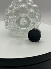 Vintage Glass Grape Cluster Figural Bottle With Lid Made in France