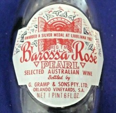 ORLANDO Barossa Rose Selected Australian Wine Glass Bottle 1 Pint 6 FL Oz.