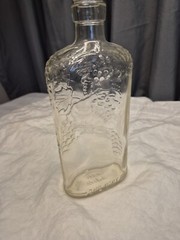 Vintage Ball Glass Wine Bottle #70016 w Grape Vine design RARE Pint size