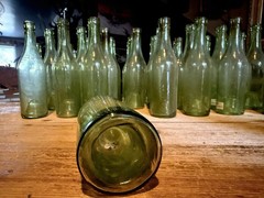 Antique Single Serve Wine Bottle French Hand Blown Punt