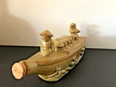 VINTAGE CERAMIC GLAZED JAPANESE/CHINESE BOAT DECANTER 500 ML.