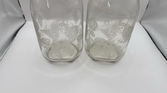 Vintage Paul Masson Vineyards Wine Carafes Set of 2 Clear Glass 1989