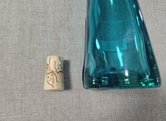 W/Cork! Happy Cat Moselland Green Cat Shaped Glass Wine Bottle 2023 Rheinhessen