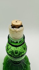 Vintage large Emerald Green Glass Street Lamp Wine Decanter Bottle 19&Prime;