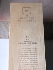 Henri Giraud Champagne Bottle Wood Gift Box Ay Grand Cru Fut De Chene