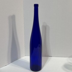19&Prime; Tall Cobalt Blue Glass Bottle 1.5L Long Neck Wine Liquor Bottle EUC Unique