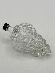 Vintage Art Glass Pressed Wine Flask Grape Cluster Screw Top Lid Turkey