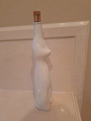 Cat Riesling Wine Bottle 2017, white and empty