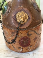 Italian 1920’s Leather Wine Decanter Server Hand Made Rare Find🦄