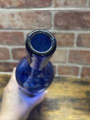 Vintage Cobalt Blue Glass Wine Bottles 750ml Collectible Bottles 12.5”