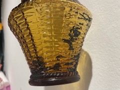 Vintage 16&Prime; MCM 1960s Italy Rossini Empoli Amber Fruit Genie Decanter Bottle 5