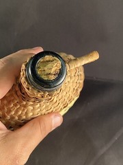 Old Mudeira Wine Maimsey Sweet Wicker Wrapped Empty Bottle Portugal