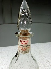 Vintage 1925 London Cream Canadian Sherry Clear Pressed Glass Wine Decanter