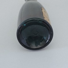 Antique Nonantum Champagne Cologne Teal Glass Bottle Reims Rare Single Serve