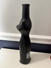 Happy Cat Black Collectible Glass Wine Bottle Empty