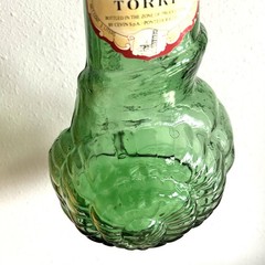 Vtg 32” Italian Chianti Wine Bottle Celine Glass Decanter Snail Shaped MCM EVC