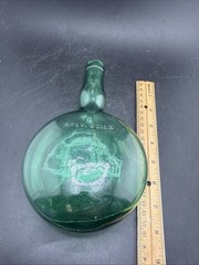 Vintage Wine Bottle Brev Bolla Italian Hand Blown 1960s Green Collectible