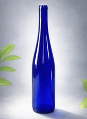 Cobalt Blue Glass Wine Bottle Small 10.75&Prime; Tall, Home Brew, New & Ready to Use!