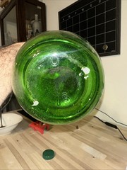 Very Old Huge GREEN Vintage Bottle ( Wine Bottle From Italy ) Not Sure