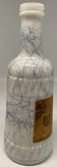 Welches Hazel Atlas Blue Drizzle Molk Glass Wine Bottle