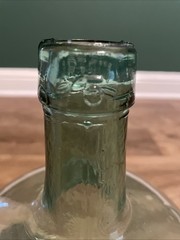 Vintage Viresa MCM 5L Green Glass Demijohn Boho Wine Oil Spain Decorative P Mark