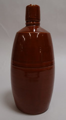 Brown Clay Portuguese Lancers Wine Bottle Portugal Vintage Vin Rose MCM Red