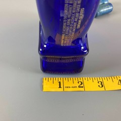 Cobalt Blue Man in the Moon Face Wine Bottle Bridgeview Winery Oregon Riesling