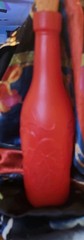 Vintage Frosted Glass wine bottle with embossed grapes with original cork