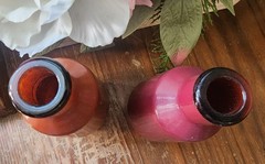 2 Vintage J.M. Da Fonseca Bottles – Brown & Purple Glass, Azeitão Portugal