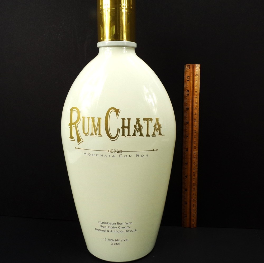 Huge Rum Chata Empty 3 Liter Display Bottle Carribean Rum Liquor 15.5&Prime; Tall