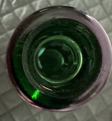 Vintage Italian Cevin Cut Green Glass Italian Chianti Wine Bottle ~ No Cork