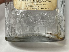 Vintage Embossed Bottle Garrett&rsquo;s American Wine Eagle, Grape, Berries 10&Prime; 4/5 QT