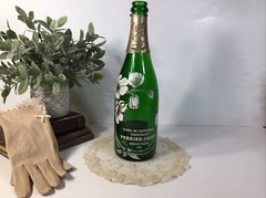Vintage Perrier-Jouet Fleur De Champagne Bottle~1976~Hand Painted Flowers~Empty~