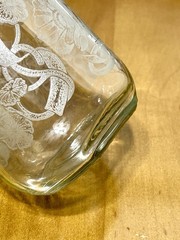 Paul Masson Clear Wine Decanter Norman Kosarin 1989 Etched Cherubs Grapes