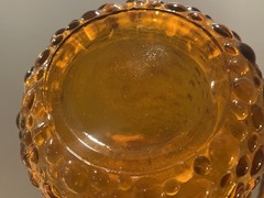 Vintage 22&Prime; MCM 1960s Italy Rossini Empoli Amber Hobnail Genie Decanter Bottle 1
