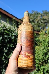Vintage Triple Sec Wicker Wrapped Wine Bottle
