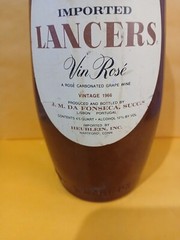 LANCERS 1966 VIN ROSE Brown Painted Glass Jug Portugal /JM Da Fonseca Empty