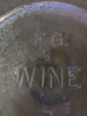 Vintage Clear Glass Empty F.G. Wine Bottle 4/5 Quart Used