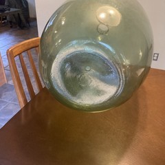 Vintage Demijohn WineCarboy Huge Green Glass Bottle 25.5&Prime; Tall 17.5&Prime; Wide