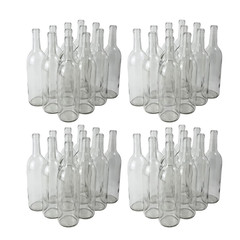 – 750Ml Clear Bordeaux Wine Bottles (Pack of 48) | W5 Clear/Flint Flat-Bottomed