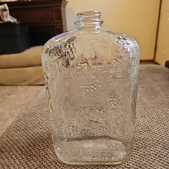 Vtg Garrett&rsquo;s American Wine Bottle 1/2 Gallon Embossed 10×6&Prime;