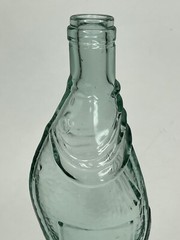 Fish Shaped Vintage Light Green/Blue Glass Wine Bottle Decanter 10” Tall