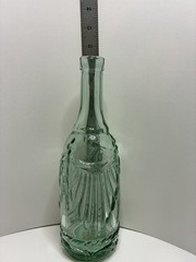 Vintage Green Clear Glass Wine Bottle 11 1/2”