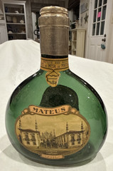 Set of 2 Vintage Green Mateus Rose Portugal Sogrape Still Empty Wine Bottles