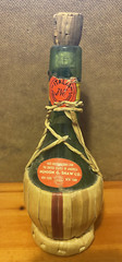 VINTAGE CLASSICO Bertolli CHIANTI EMPTY ITALY WINE BOTTLE Raffia Wrapped-7 1/2&Prime;