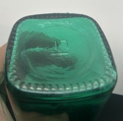 Vintage GLASS WINE BOTTLE Hermetic Lid Green 1L 34 oz. ITALY Rectangular Used