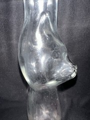 13” Happy Cat Mosell? Pink Gradient Wine Bottle Flower Vase Clear EUC No Label