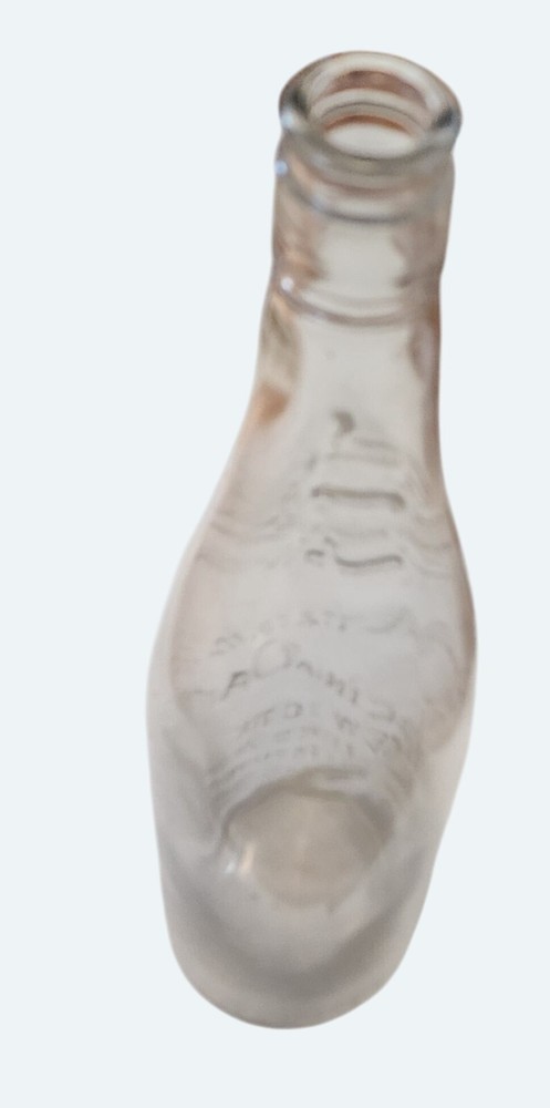 Vtg Garrett & Co Virginia Dare Wine Bottle Clear Glass Embossed Design 13&Prime; Tall